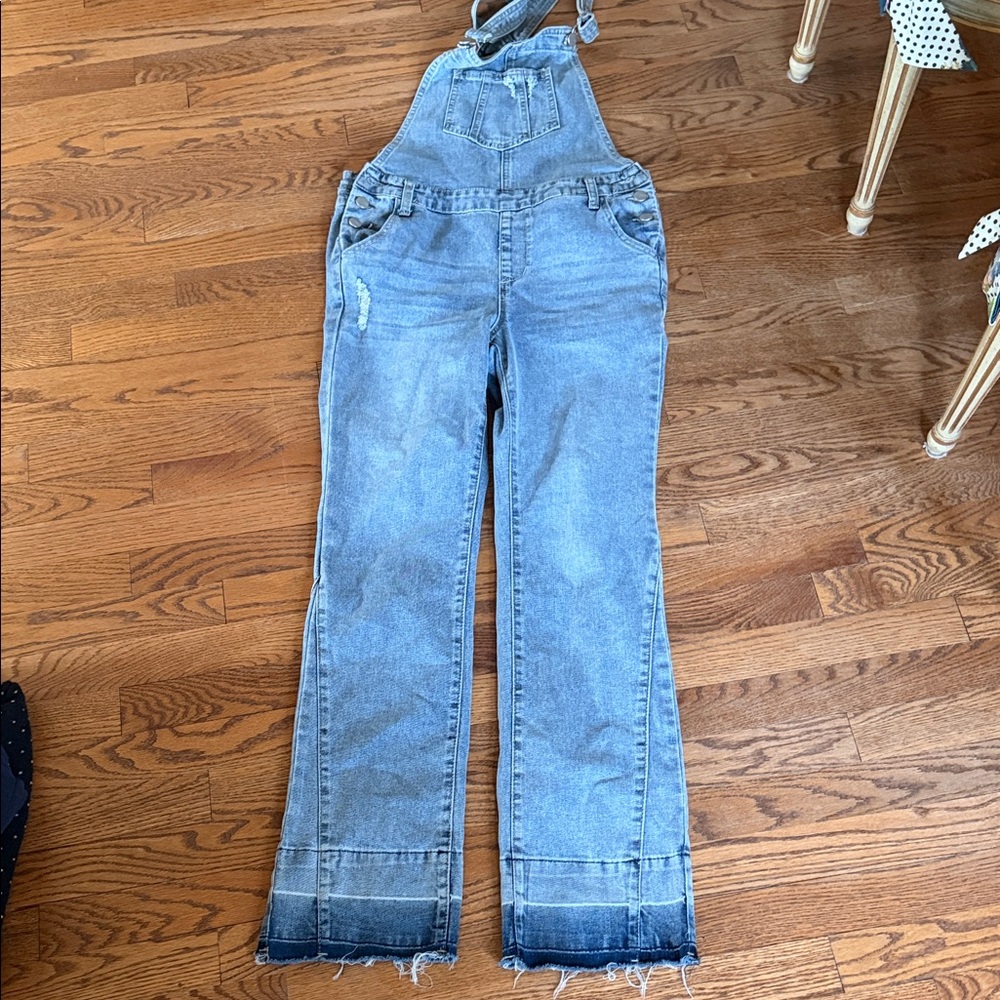 Joe's Jeans Light Blue Kids Denim Overalls with Frayed Hem